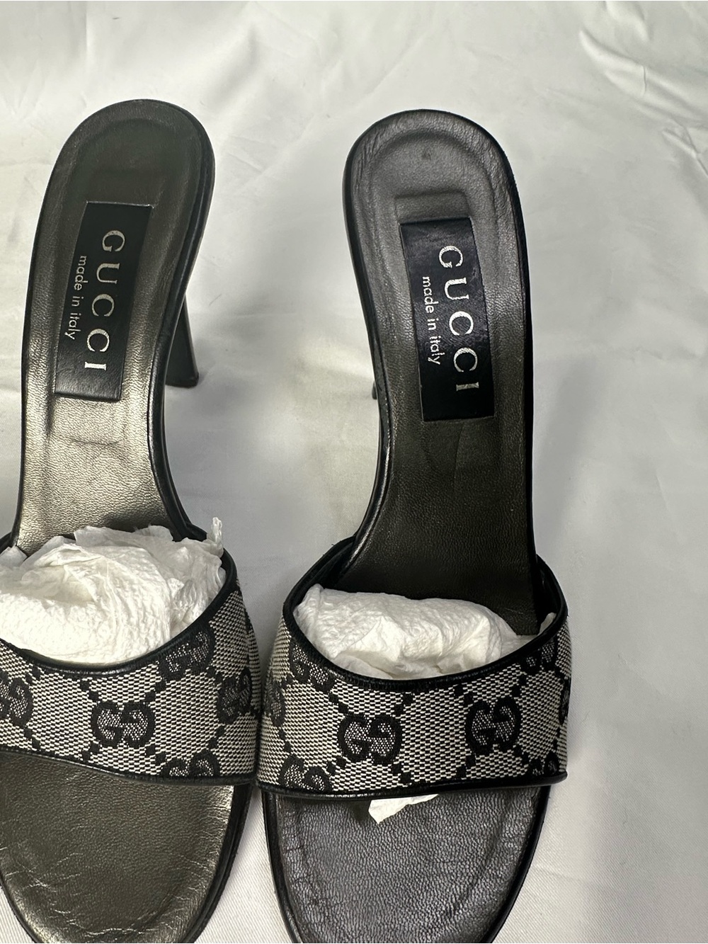 Gucci GG Canvas Mule Heels 6.5B Made In Italy - Picture 3 of 15